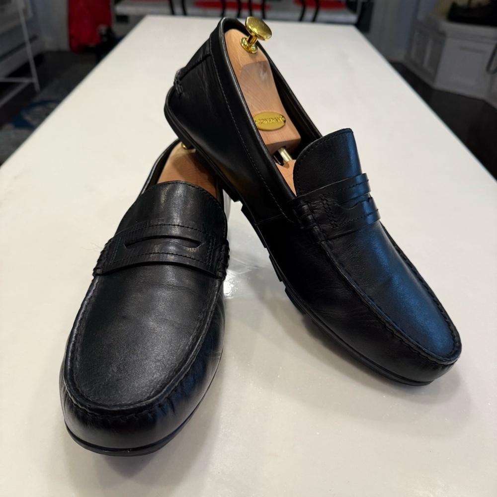 Coach Men’s Leather Driving Loafers Black Leather Sz 12D NEW - Picture 2 of 11